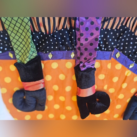 Vintage Pier 1 Imports Halloween Witch Legs Table Runner - Picture 2 of 7